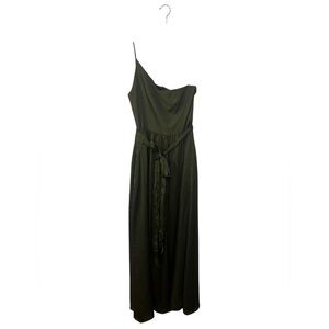 Green One-Shoulder gown